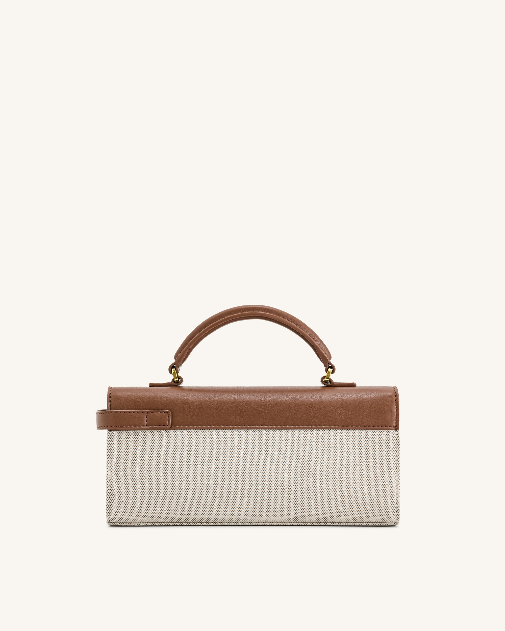 Klíčová horní kabelka Keyla - Hnědá plátěná