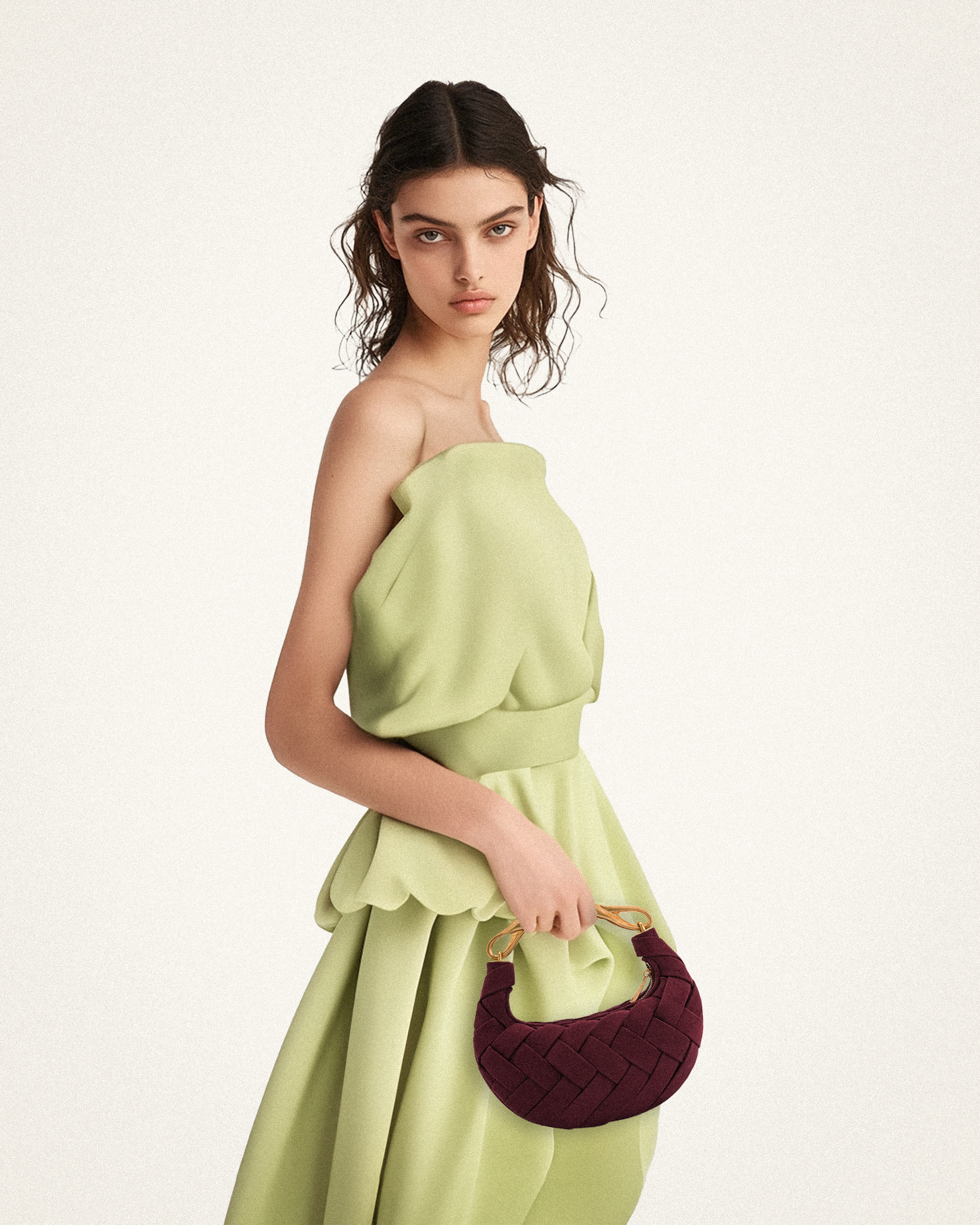 Kožená kabelka Orla Weave - Claret