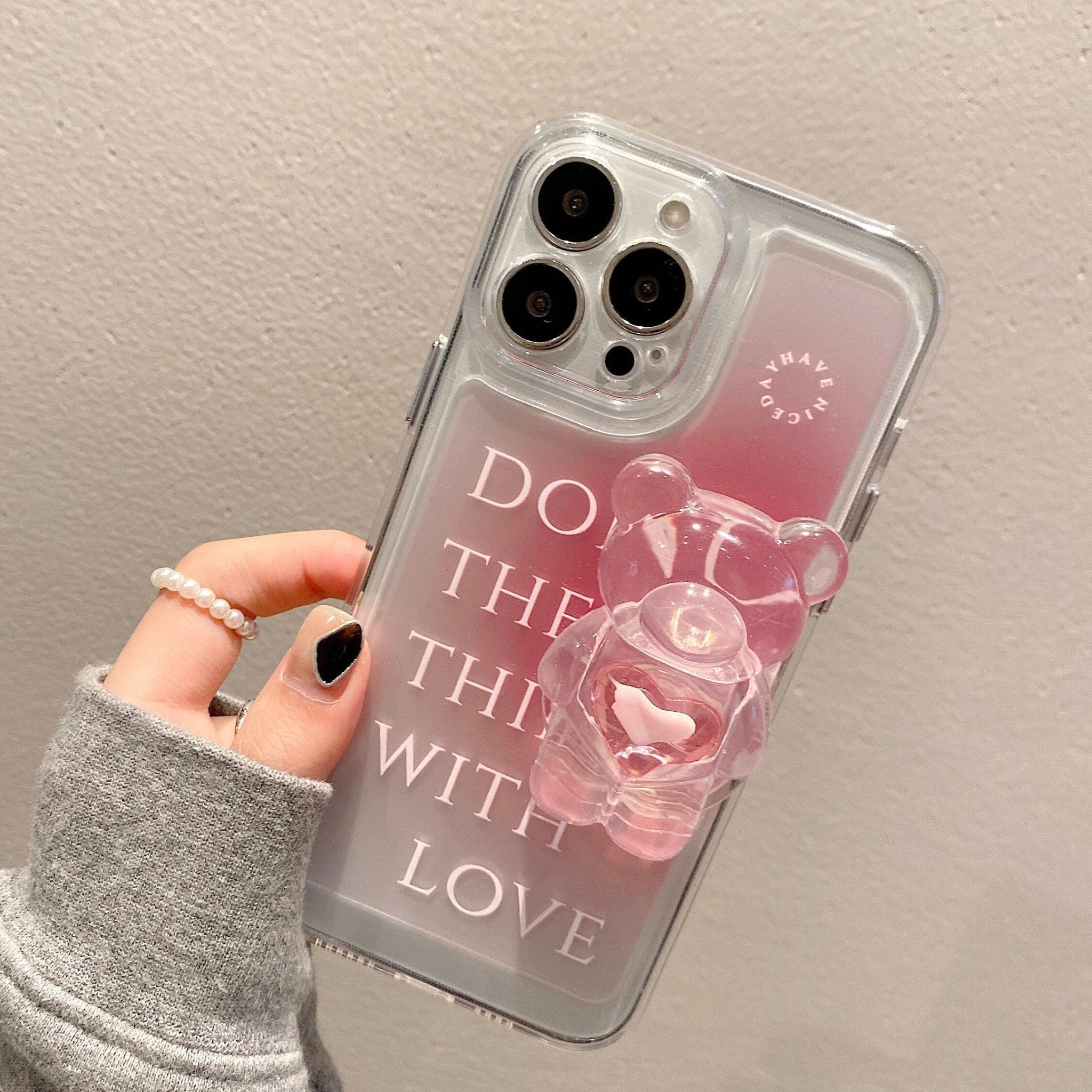 Roztomilý 3D Teddy Bear obal na iPhone