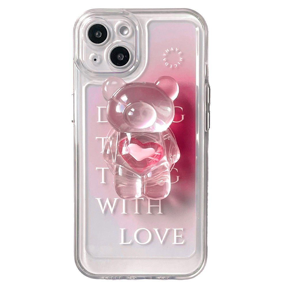 Roztomilý 3D Teddy Bear obal na iPhone