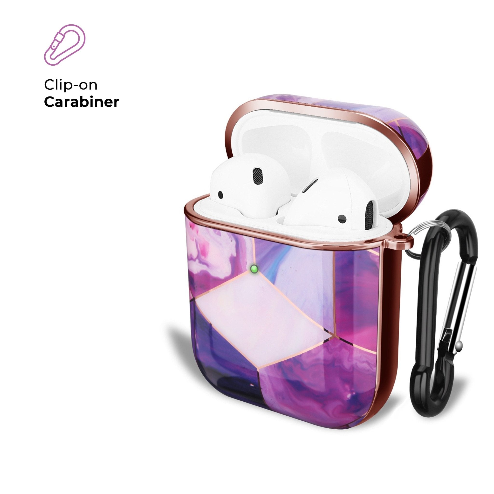 Fialová geodová mramorová pouzdro na AirPods