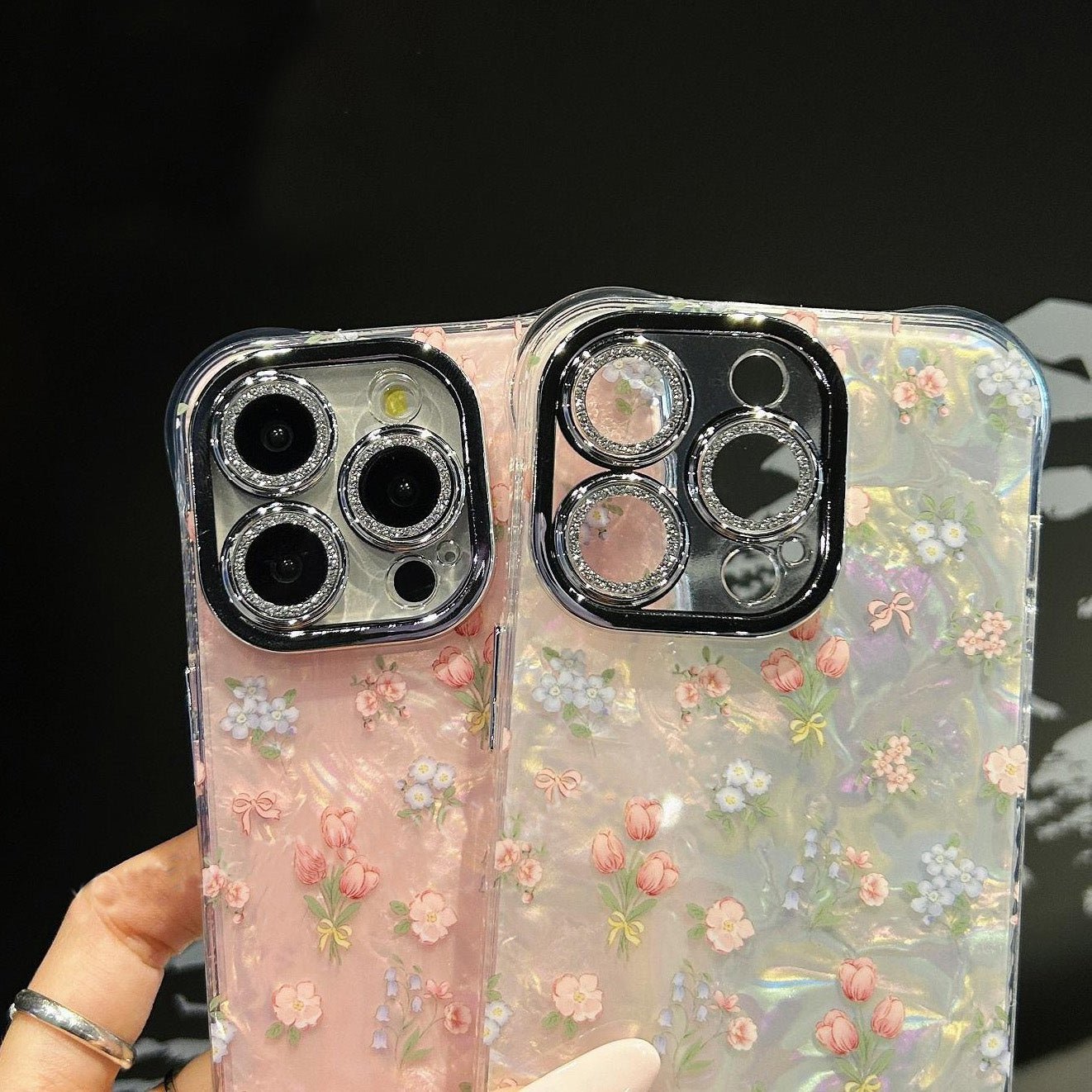 Letní tulipány Quartz pouzdro na iPhone s ochranným krytem čočky se zirkony