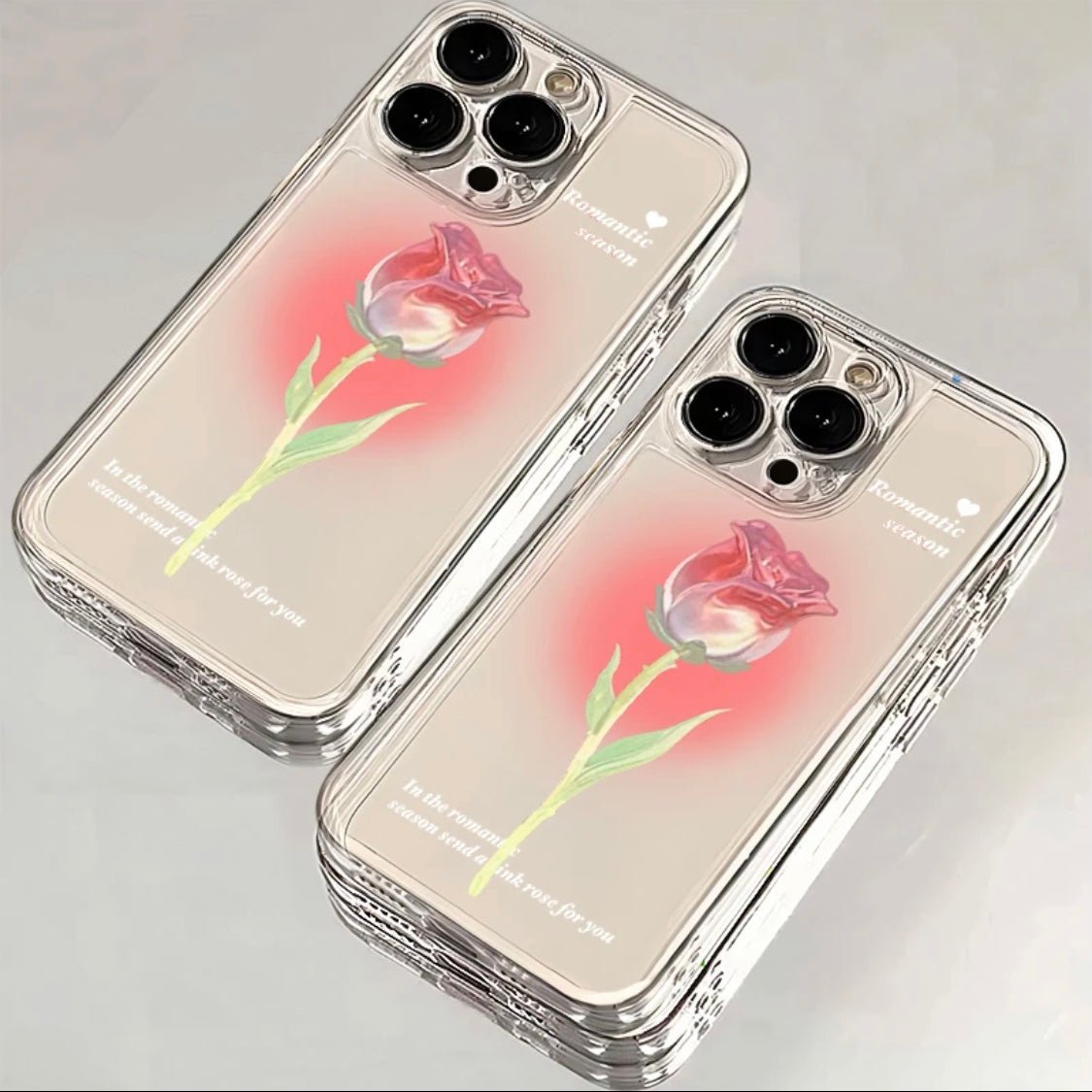 Průhledný růžový kryt na iPhone