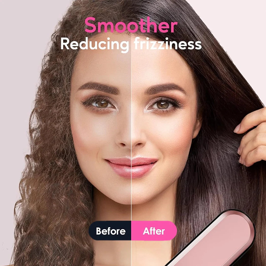 2-v-1 Elegantní Sweep lonic kartáč na vlasy narovnáváč