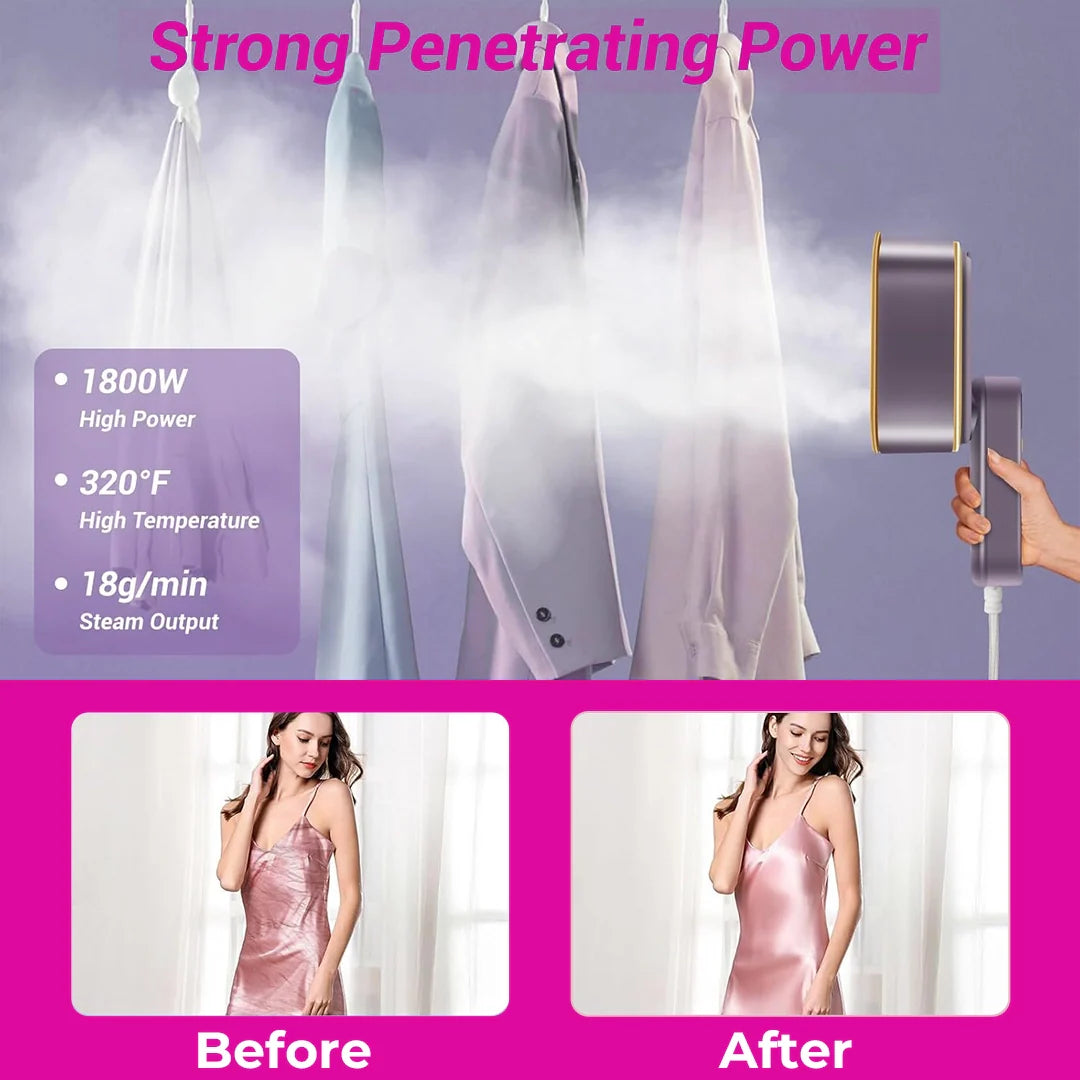 2v1 Parníček a Žehlička – Přenosný, Rychlé Zahřátí, Cestovní Velikost