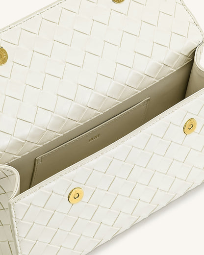 Klíčla Texturovaná kabelka s uchy - Bílá