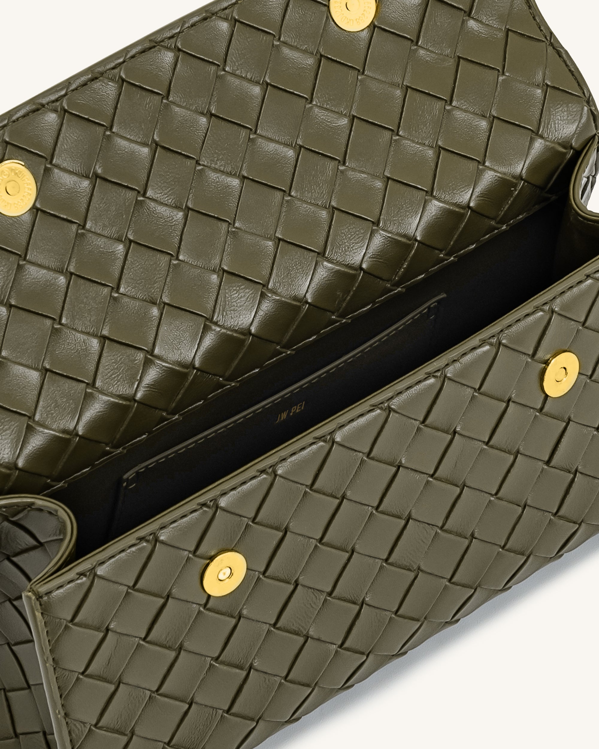 Kabelka s texturou Keyla Weave s rukojetí – Olivově zelená