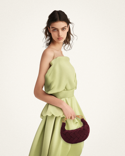 Kožená kabelka Orla Weave - Claret