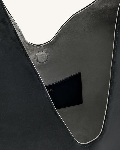 Dara Hobo kabelka z faux semiše - Černá