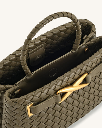 Elora Větší Plátěná Taška - Tmavá Olivová