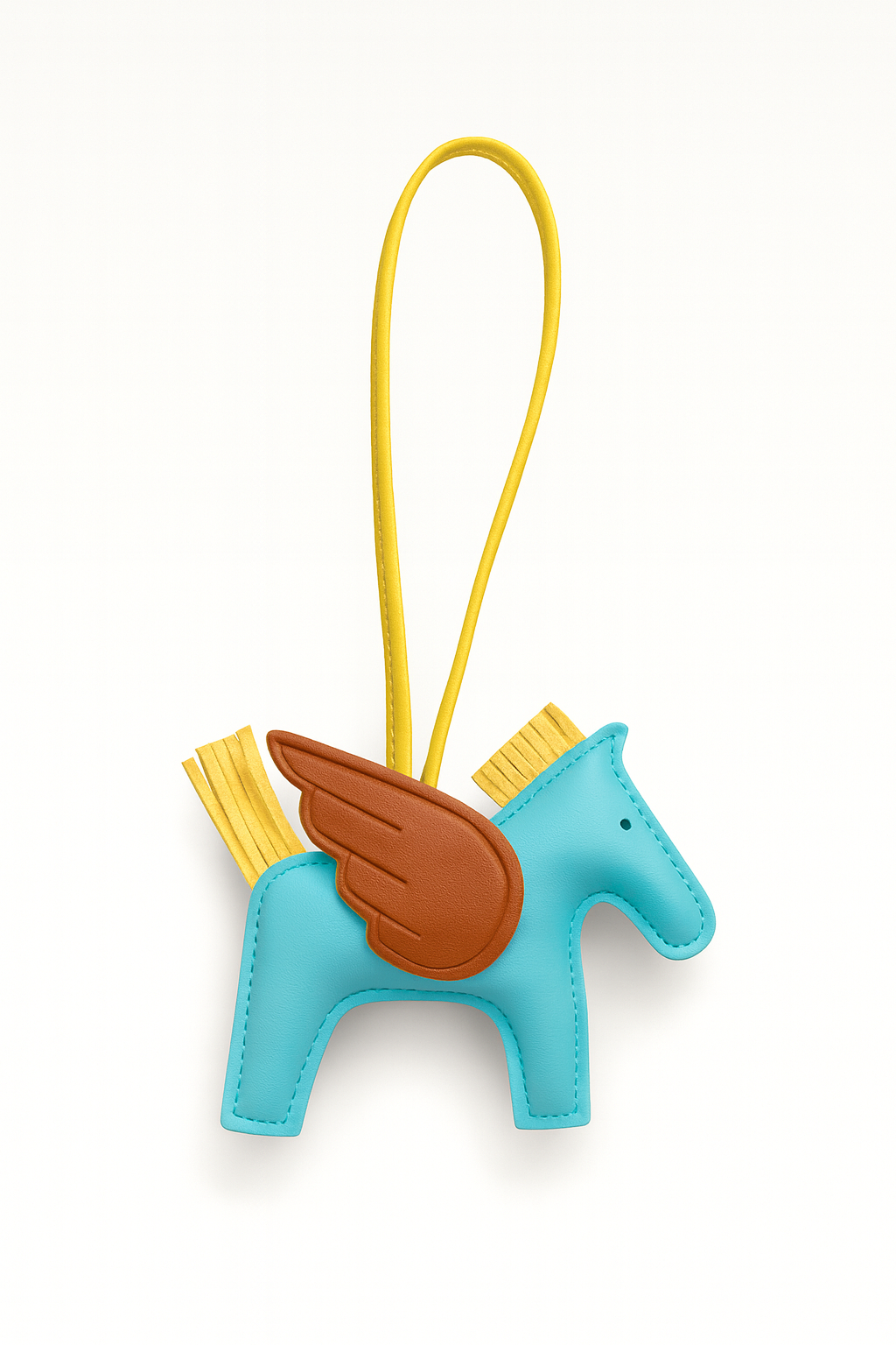 Přívěsek s koněm ve vzduchu – modro-žlutý