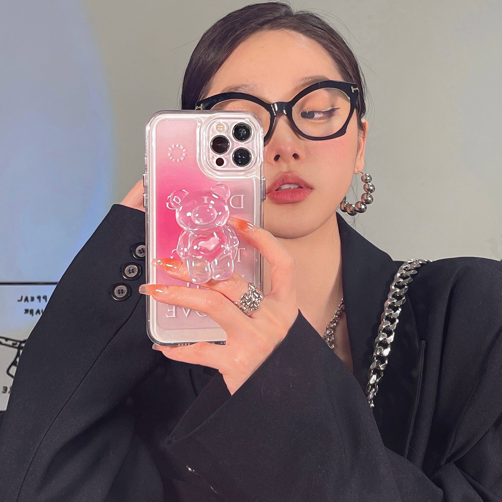 Roztomilý 3D Teddy Bear obal na iPhone