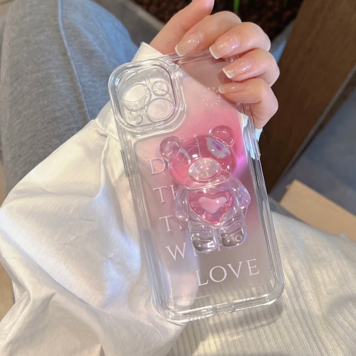 Roztomilý 3D Teddy Bear obal na iPhone