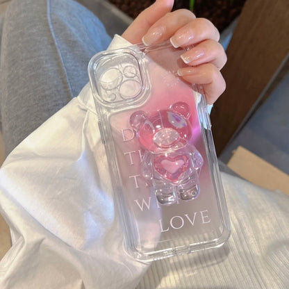 Roztomilý 3D Teddy Bear obal na iPhone