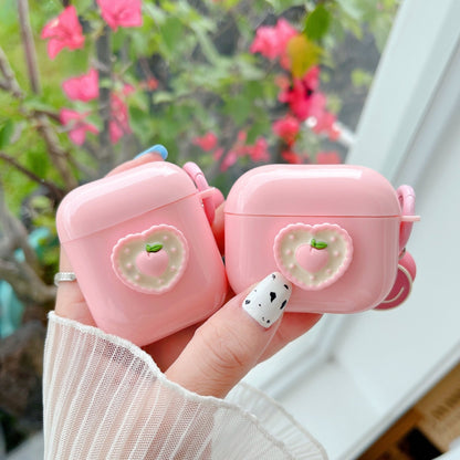 Pouzdro Peach Love na AirPods s přívěskem