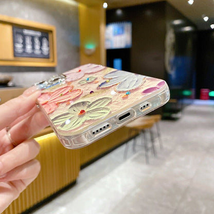 Retro Blooms Květinový kryt na iPhone s ochranou čočky z krystalu