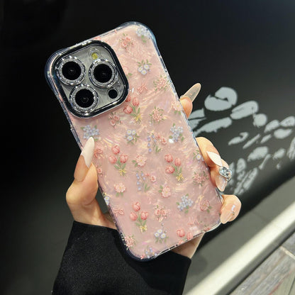 Letní tulipány Quartz pouzdro na iPhone s ochranným krytem čočky se zirkony