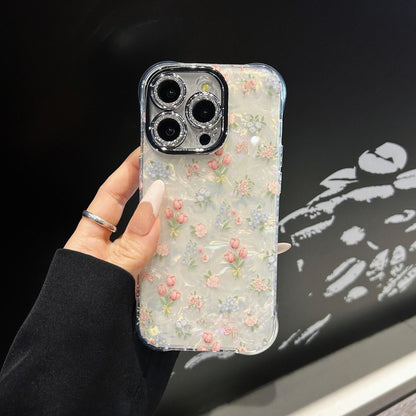 Letní tulipány Quartz pouzdro na iPhone s ochranným krytem čočky se zirkony